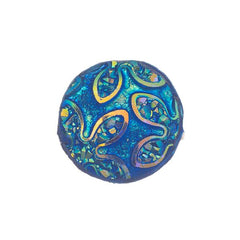 Resin Cabochons, Round Flower 12mm Blue 10/pk