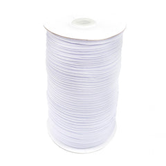 *6mm Flat White Elastic - Price Per Yard