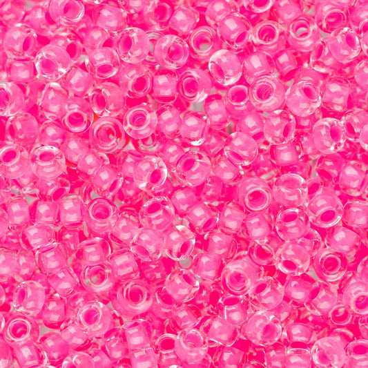 11/0 Czech Seed Beads #01502B C/L Neon Pink 250g