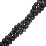 Black Tourmaline Beads 6mm Round (Natural) 15-16" Strand