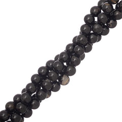 6mm Tourmaline Black (Natural) Beads 15-16" Strand