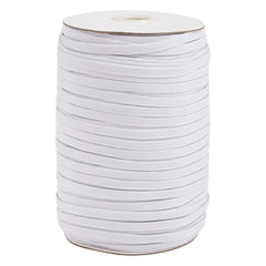 *8mm Flat White Elastic - Price Per Yard