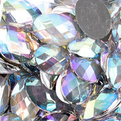 Flat Back Rhinestones Oval 13x18mm Crystal AB 200/pk