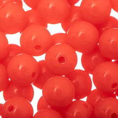 8mm Round Plastic Beads 100/pk - Neon Coral