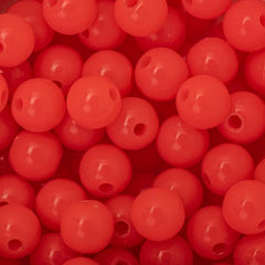 6mm Round Plastic Beads 100/pk - Neon Coral