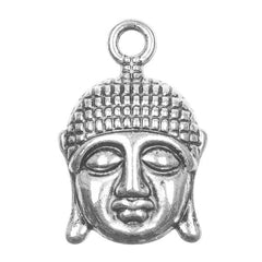 *7/8" Buddha Head Metal Charm 5/pk