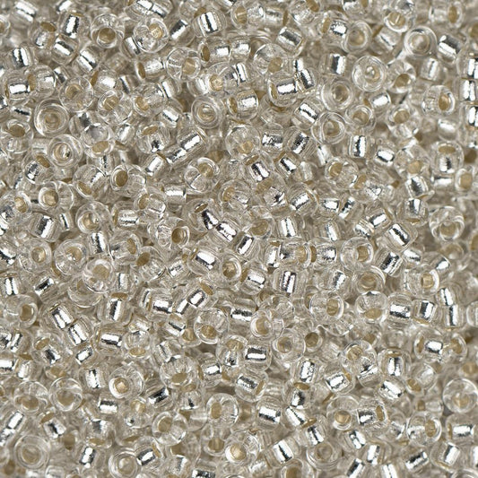 15/0 Miyuki Seed Beads #0001 Silver Lined Crystal 8.2g