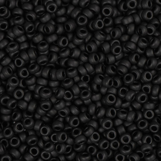 15/0 Miyuki Seed Beads #0401F Matte Black 8.2g