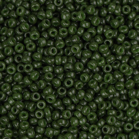 15/0 Miyuki Seed Beads #1488 Opaque Forest Green 8.2g