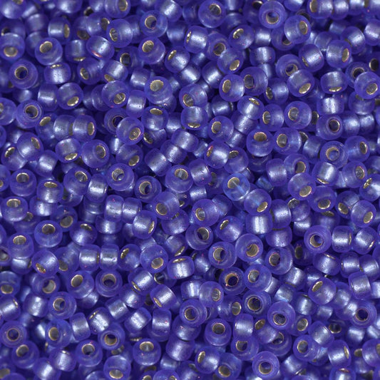 15/0 Miyuki Seed Beads #1647 Semi-Frosted Silver Lined Violet 8.2g