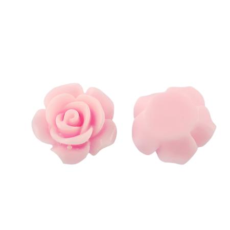 Resin Cabochons, Flower 15mm Pink 10/pk
