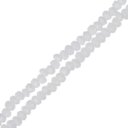 Crystal Lane Rondelle 1.5x2.5mm Opaque White 2x7" Strands