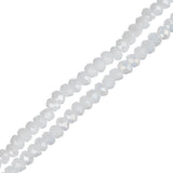 Crystal Lane Rondelle 1.5x2.5mm Opaque White AB 2x7" Strands