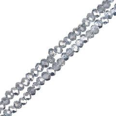 Crystal Lane Rondelle 1.5x2.5mm Tr Half Silver Iris 246/Strand