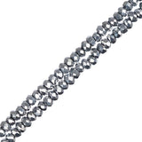 Crystal Lane Rondelle 1.5x2.5mm Opaque Silver Iris 2x7" Strands