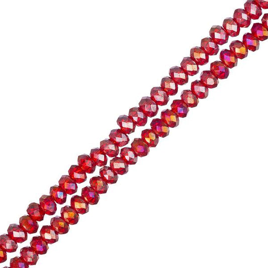 Crystal Lane Rondelle 1.5x2.5mm Transparent Red AB 2x7" Strands