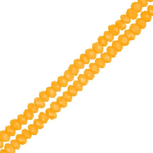 Crystal Lane Rondelle 1.5x2.5mm Opaque Orange 2x7" Strands