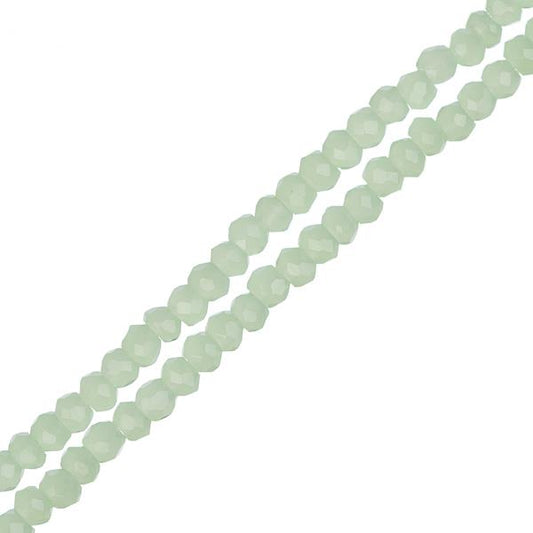 Crystal Lane Rondelle 1.5x2.5mm Opaque Light Green 2x7" Strands