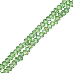 Crystal Lane Rondelle 1.5x2.5mm Transparent Green AB 246/Strand