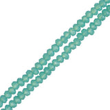 Crystal Lane Rondelle 1.5x2.5mm Opaque Turquoise Green 2x7" Strands