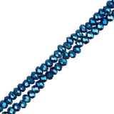 Crystal Lane Rondelle 1.5x2.5mm Opaque Blue Iris 2x7" Strands