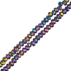 Crystal Lane Rondelle 1.5x2.5mm Opaque Multi Iris 246/Strand