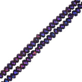 Crystal Lane Rondelle 1.5x2.5mm Opaque Purple Iris 2x7" Strands