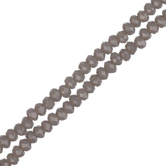 Crystal Lane Rondelle 1.5x2.5mm Opaque Grey 2x7" Strands