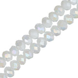Crystal Lane Rondelle 3x4mm Opaque White AB 2x7" Strand