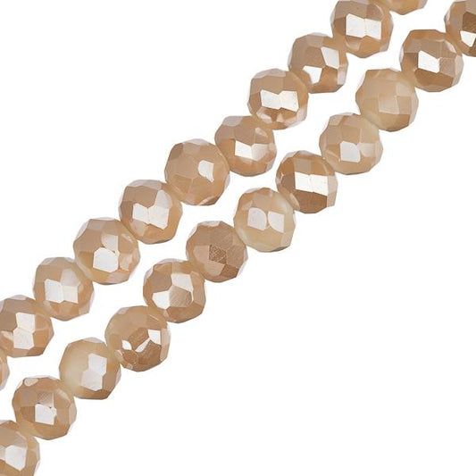 Crystal Lane Rondelle 3x4mm Op Lt Champagne Luster 2x7" Strand