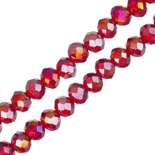 Crystal Lane Rondelle 3x4mm Transparent Red AB 2x7" Strand