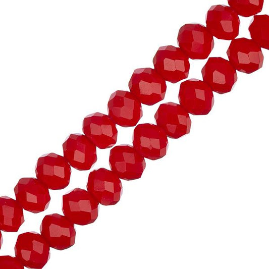 Crystal Lane Rondelle 3x4mm Opaque Red 2x7" Strand