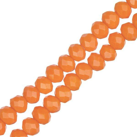 Crystal Lane Rondelle 3x4mm Opaque Orange 2x7" Strand