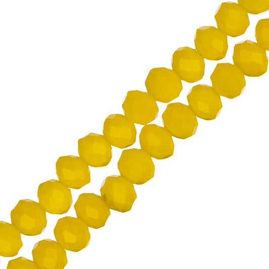 Crystal Lane Rondelle 3x4mm Opaque Yellow 2x7" Strand