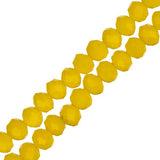 Crystal Lane Rondelle 3x4mm Opaque Yellow 2x7" Strand
