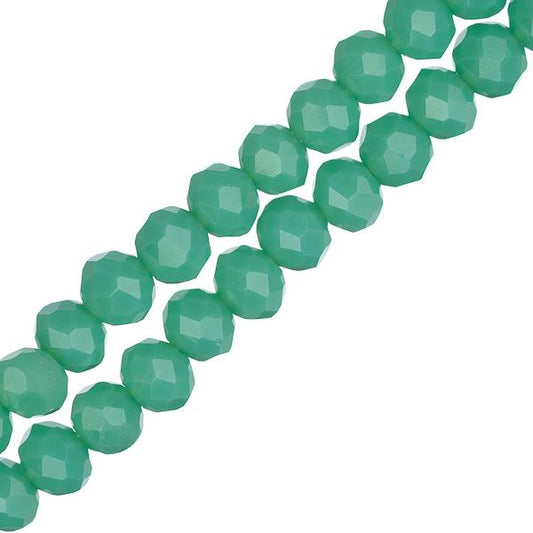 Crystal Lane Rondelle 3x4mm Opaque Turquoise Green 2x7" Strand