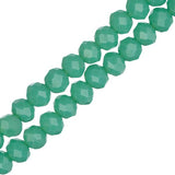 Crystal Lane Rondelle 3x4mm Opaque Turquoise Green 2x7" Strand