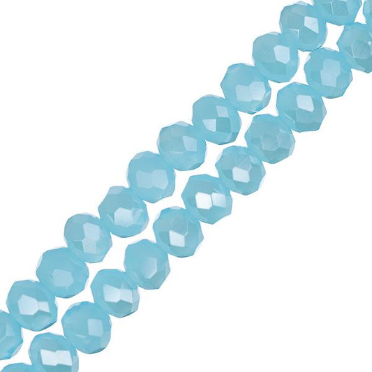 Crystal Lane Rondelle 3x4mm Opaque Blue AB 2x7" Strand