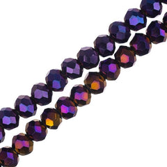 Crystal Lane Rondelle 3x4mm Opaque Purple Iris 110/Strand