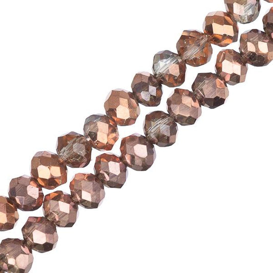Crystal Lane Rondelle 3x4mm Tr Half Copper Iris 110/Strand