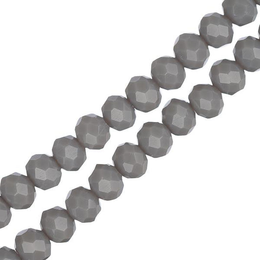 Crystal Lane Rondelle 3x4mm Opaque Grey 2x7" Strand