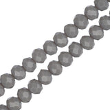 Crystal Lane Rondelle 3x4mm Opaque Grey 2x7" Strand