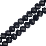 Crystal Lane Rondelle 3x4mm Opaque Black 2x7" Strand