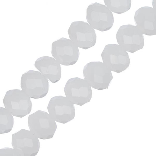 Crystal Lane Rondelle 4x6mm Opaque White Matt 2x7" Strand