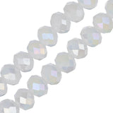 Crystal Lane Rondelle 4x6mm Op White Matt AB 2x7" Strand