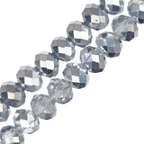 Crystal Lane Rondelle 4x6mm Tr Half Silver Iris 2x7" Strand