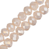 Crystal Lane Rondelle 4x6mm Opaque Cream AB 2x7" Strand