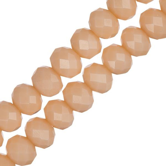 Crystal Lane Rondelle 4x6mm Opaque Cream 2x7" Strand