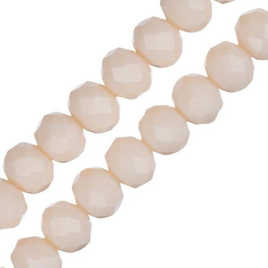Crystal Lane Rondelle 4x6mm Opaque Light Cream 2x7" Strand