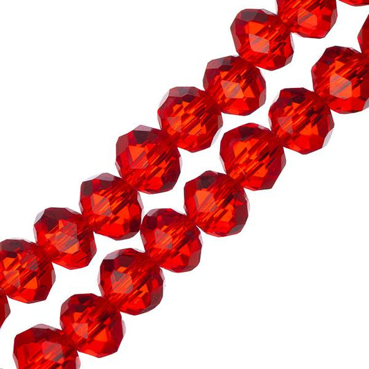 Crystal Lane Rondelle 4x6mm Transparent Red 2x7" Strand